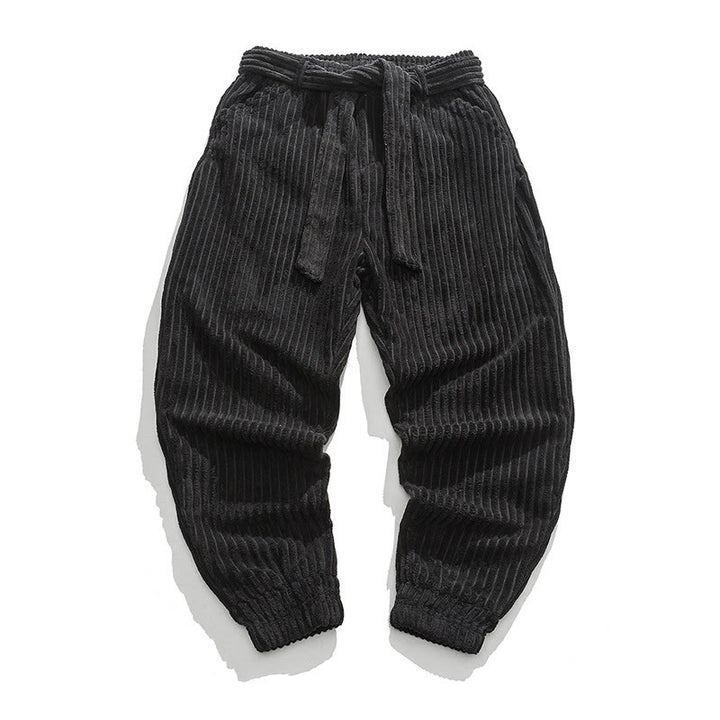 Pantalon en velours côtelé pour homme, longueur cheville, couleur unie, motif Buddha Stones, avec poches - Noir - US/UK/AU46，EU56 (5XL) - image 15