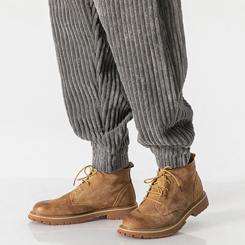 Pantalon en velours côtelé pour homme, longueur cheville, couleur unie, motif Buddha Stones, avec poches - image 14