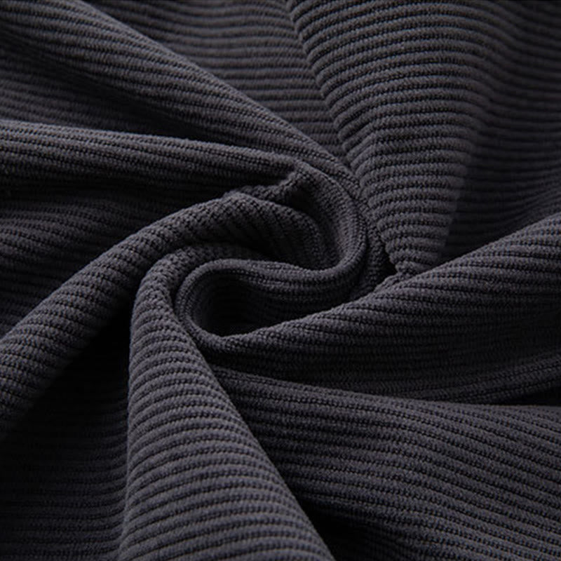 Pantalon en velours côtelé pour homme, coupe droite, taille élastique et cordon de serrage, avec poches, motif Buddha Stones Winter - image 4