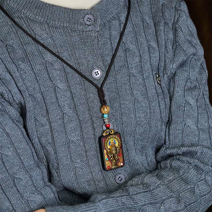 Buddha Stones, Ganesh tibétain, Ganpati, éléphant, bois d'ébène, corde, collier de paix, pendentif, collier de paix - image 16