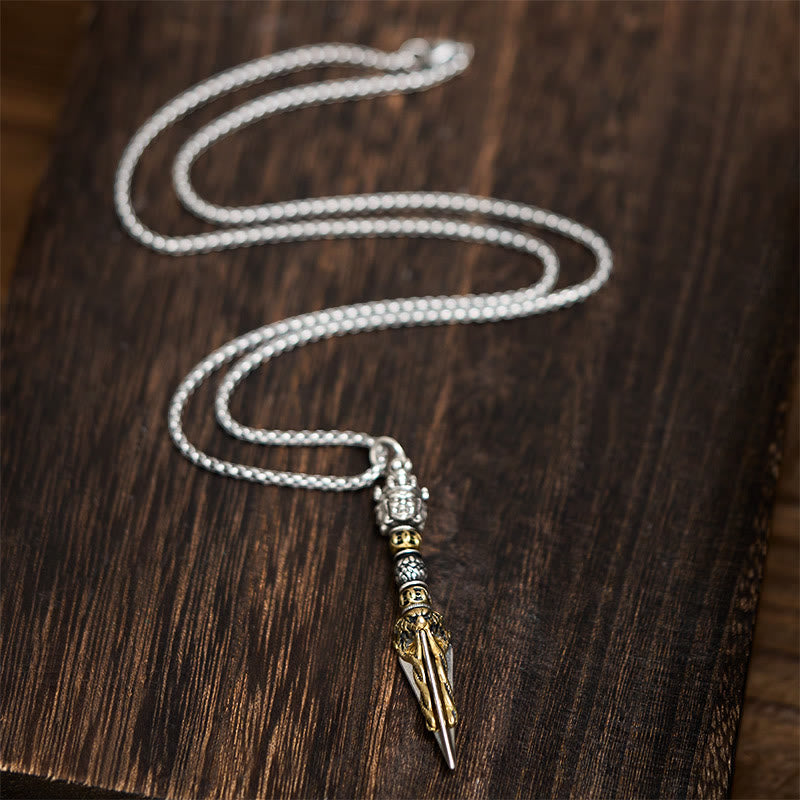 Collier pendentif en cuivre avec Buddha Stones , vajra tibétain et vajrakila, symbole de guérison et de pouvoir spirituel. - image 4