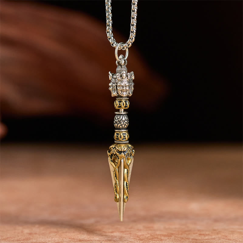 Collier pendentif en cuivre avec Buddha Stones , vajra tibétain et vajrakila, symbole de guérison et de pouvoir spirituel. - image 3