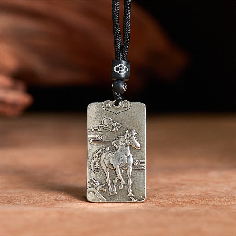 Buddha Stones Année du Cheval Zodiaque chinois Bouddha natal Collier pendentif équilibre plaqué cuivre et argent Collier pendentif équilibre en argent plaqué cuivre Pierres de Bouddha Année du Cheval Zodiaque chinois Bouddha natal - image 10
