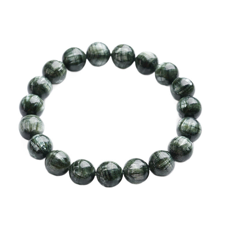 Bracelet de perles rondes en séraphinite naturelle Buddha Stones pour l'équilibre émotionnel - image 6