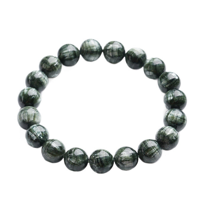 Bracelet de perles rondes en séraphinite naturelle Buddha Stones pour l'équilibre émotionnel - image 6