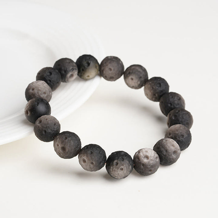 Bracelet de protection en perles rondes d'obsidienne naturelle à reflets argentés et dorés, Buddha Stones - image 1