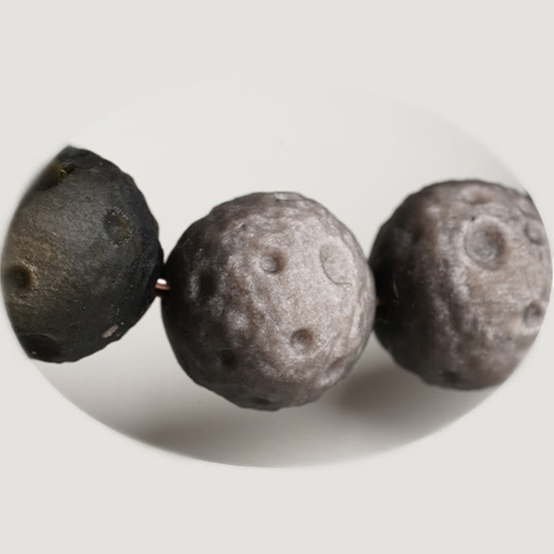 Bracelet de protection en perles rondes d'obsidienne naturelle à reflets argentés et dorés, Buddha Stones - image 2