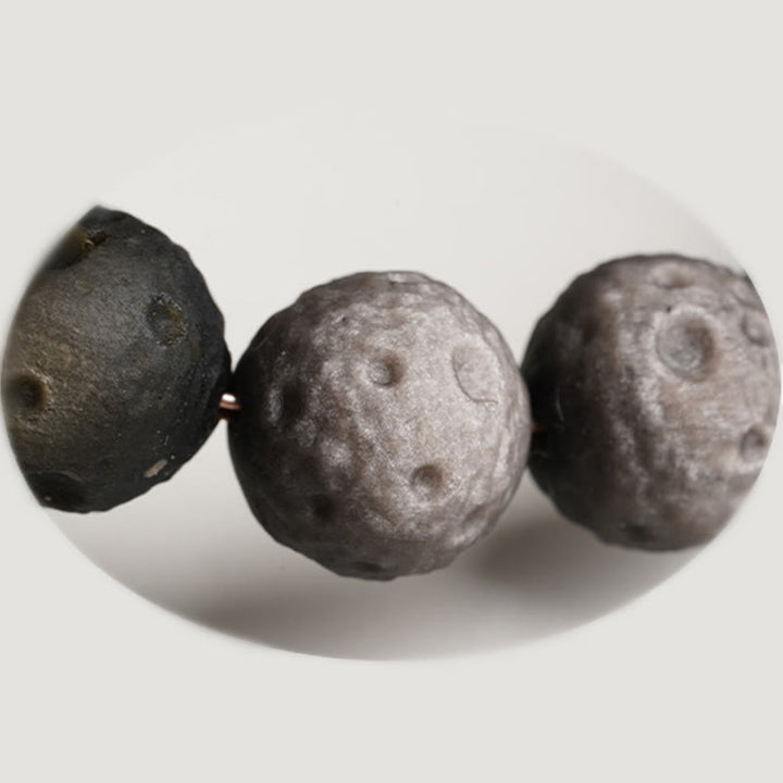 Bracelet de protection en perles rondes d'obsidienne naturelle à reflets argentés et dorés, Buddha Stones - image 2