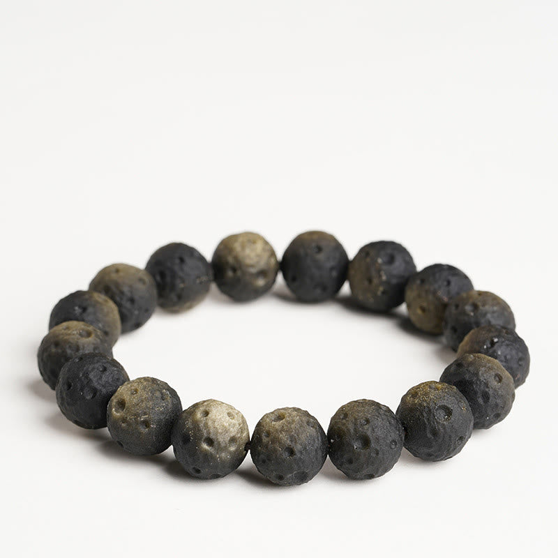 Bracelet de protection en perles rondes d'obsidienne naturelle à reflets argentés et dorés, Buddha Stones - Obsidienne à reflets dorés (Tour de poignet : 15-17 cm) - 14 mm - image 6