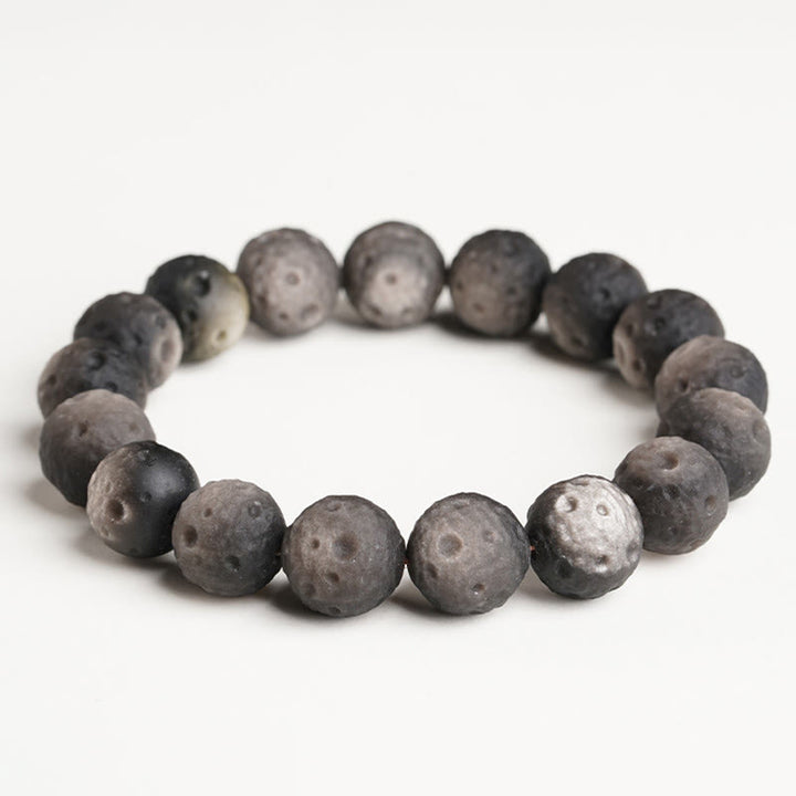 Bracelet de protection en perles rondes d'obsidienne naturelle à reflets argentés et dorés, Buddha Stones - Obsidienne à reflets argentés (Tour de poignet : 15-17 cm) - 14 mm - image 0