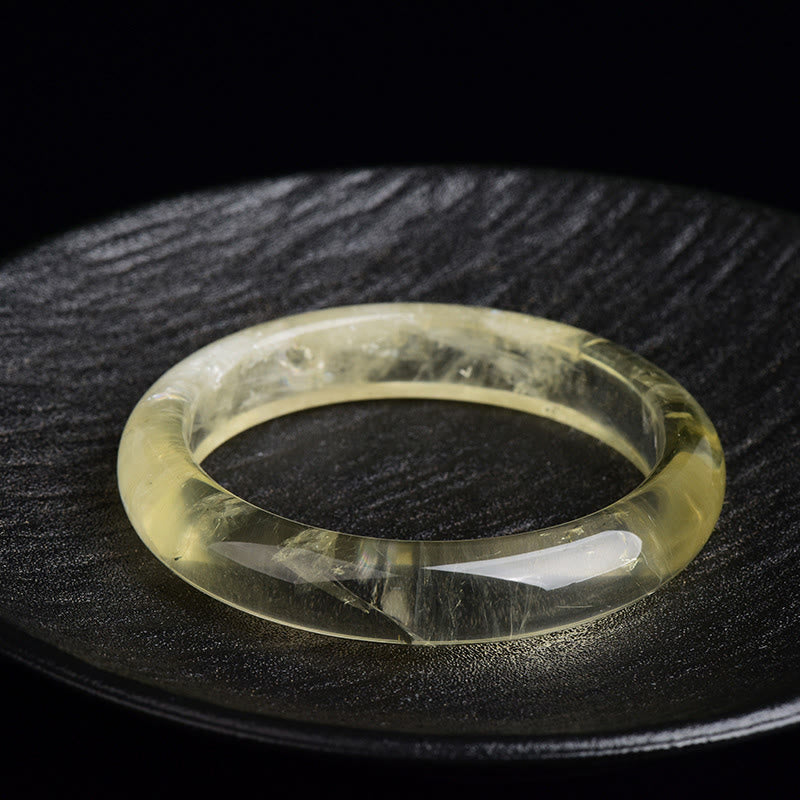 Bracelet jonc de prospérité en quartz citrine naturel Buddha Stones - image 1