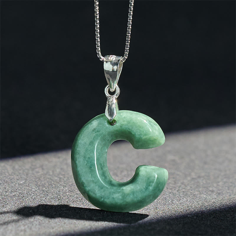 Collier pendentif en jade naturel avec lettre AZ et chaîne fine en argent sterling 925, symbole de prospérité, Buddha Stones. - image 19