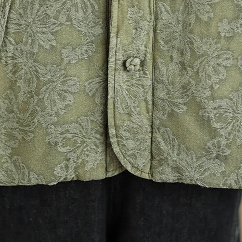 Veste thermique d'hiver pour femme, col en V, jacquard, manches longues, fermeture à boutons brandebourg, en coton, avec poches , Buddha Stones - image 11