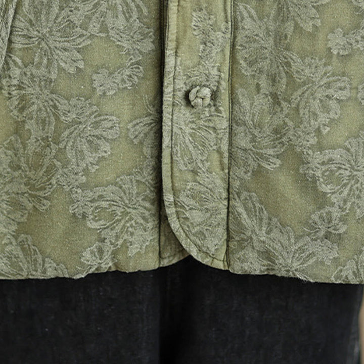 Veste thermique d'hiver pour femme, col en V, jacquard, manches longues, fermeture à boutons brandebourg, en coton, avec poches , Buddha Stones - image 11