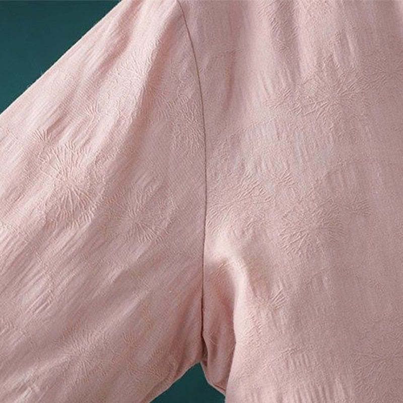 Veste thermique femme en coton à manches longues, ornée de broderies de fleurs et de vignes, avec boutons grenouille et Buddha Stones. - image 13