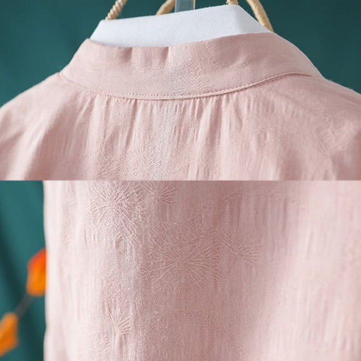 Veste thermique femme en coton à manches longues, ornée de broderies de fleurs et de vignes, avec boutons grenouille et Buddha Stones. - image 10