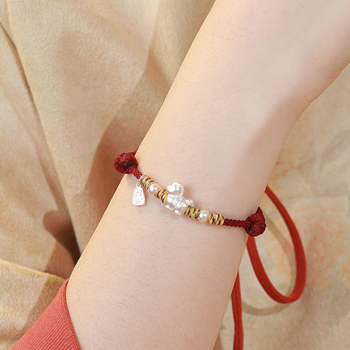 Bracelet en argent sterling 999 Buddha Stones , année du Cheval, symbole de liberté, fait main. - image 8