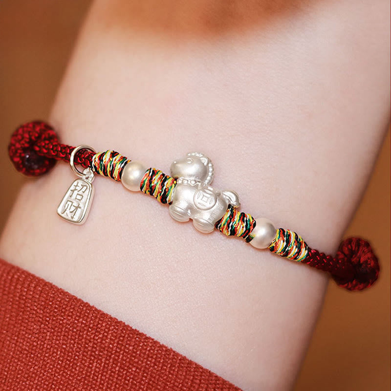 Bracelet en argent sterling 999 Buddha Stones , année du Cheval, symbole de liberté, fait main. - image 6