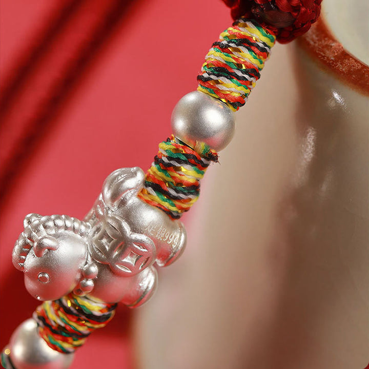 Bracelet en argent sterling 999 Buddha Stones , année du Cheval, symbole de liberté, fait main. - image 14