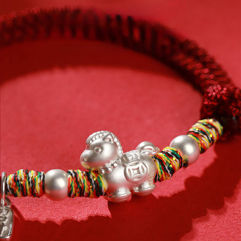 Bracelet en argent sterling 999 Buddha Stones , année du Cheval, symbole de liberté, fait main. - image 15