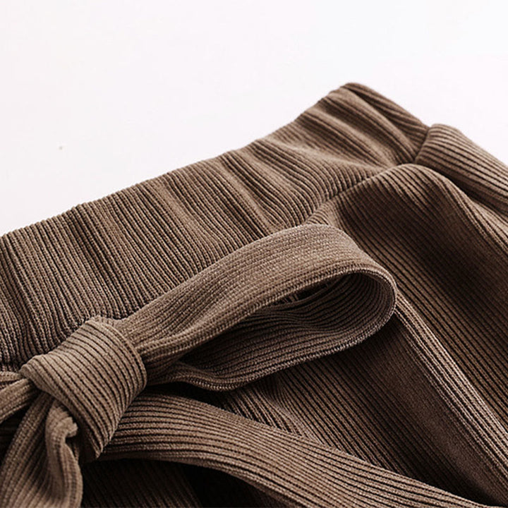 Pantalon harem homme en velours côtelé de coton, couleur unie, à lacets, avec poches, Buddha Stones Winter - image 4