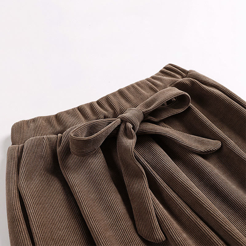 Pantalon harem homme en velours côtelé de coton, couleur unie, à lacets, avec poches, Buddha Stones Winter - image 2