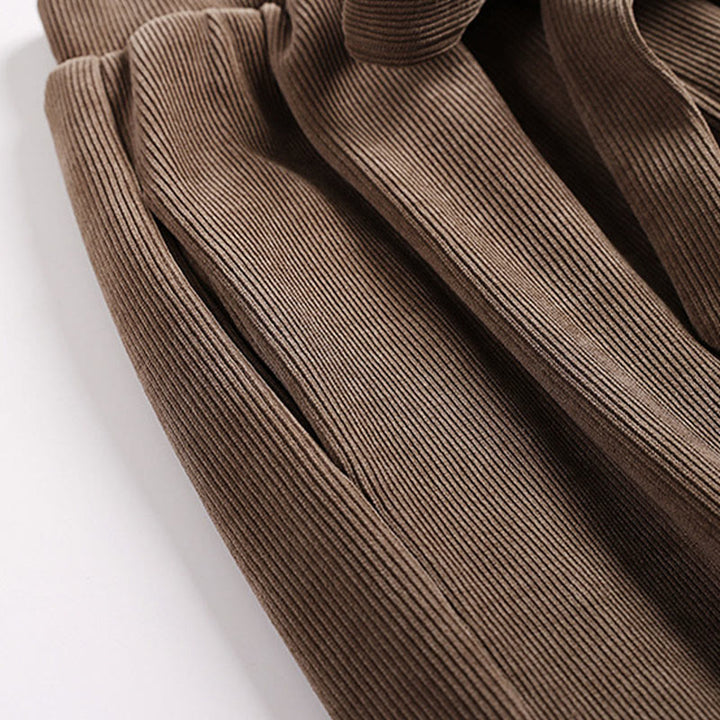 Pantalon harem homme en velours côtelé de coton, couleur unie, à lacets, avec poches, Buddha Stones Winter - image 5