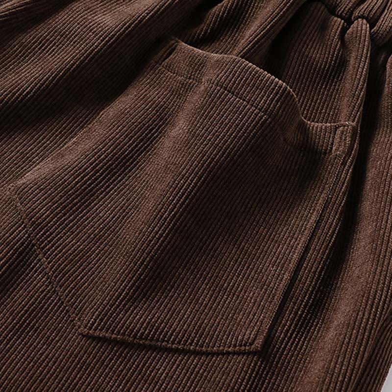 Pantalon d'hiver pour homme en velours côtelé de coton, à jambes larges, avec poches, orné de boutons et d'une fermeture éclair, taille élastique et motif Buddha Stones - image 7