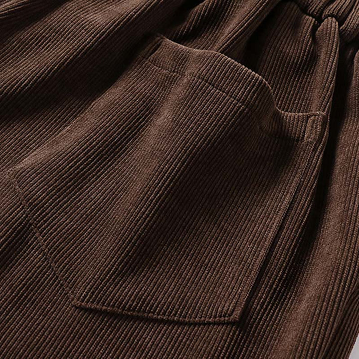 Pantalon d'hiver pour homme en velours côtelé de coton, à jambes larges, avec poches, orné de boutons et d'une fermeture éclair, taille élastique et motif Buddha Stones - image 7