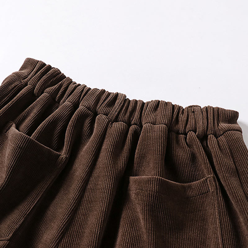 Pantalon d'hiver pour homme en velours côtelé de coton, à jambes larges, avec poches, orné de boutons et d'une fermeture éclair, taille élastique et motif Buddha Stones - image 3