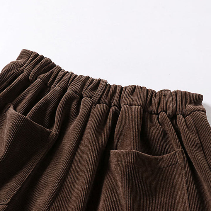 Pantalon d'hiver pour homme en velours côtelé de coton, à jambes larges, avec poches, orné de boutons et d'une fermeture éclair, taille élastique et motif Buddha Stones - image 3