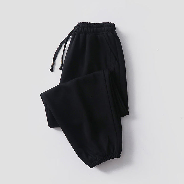 Pantalon harem homme en coton avec poches, coupe droite, doublé polaire, cordon de serrage et taille élastique, Buddha Stones, automne-hiver. - Noir (Version doublée polaire) - US/UK/AU54，EU64 (9XL) - image 12