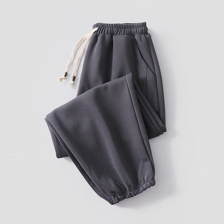 Pantalon harem homme en coton avec poches, coupe droite, doublé polaire, cordon de serrage et taille élastique, Buddha Stones, automne-hiver. - Gris foncé (version doublée polaire) - US/UK/AU54，EU64 (9XL) - image 11