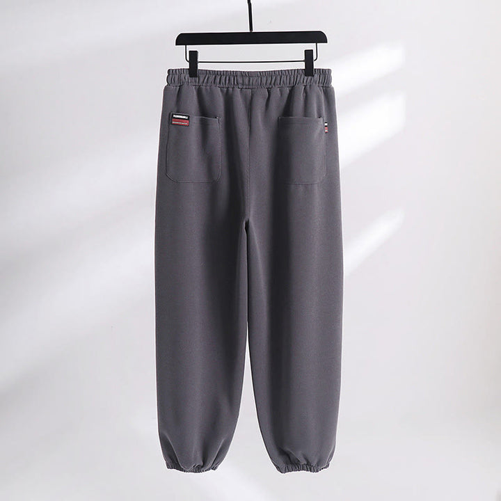 Pantalon harem homme en coton avec poches, coupe droite, doublé polaire, cordon de serrage et taille élastique, Buddha Stones, automne-hiver. - image 1