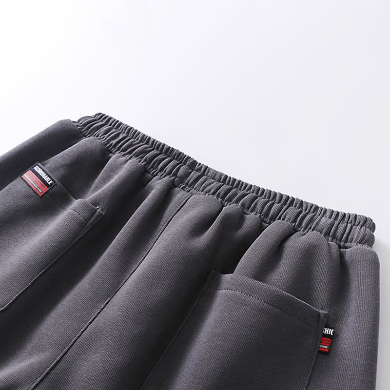 Pantalon harem homme en coton avec poches, coupe droite, doublé polaire, cordon de serrage et taille élastique, Buddha Stones, automne-hiver. - image 3