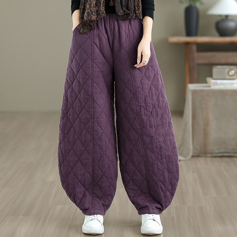Pantalon en coton pour femme avec poches, motif diamant d'hiver Buddha Stones - image 19