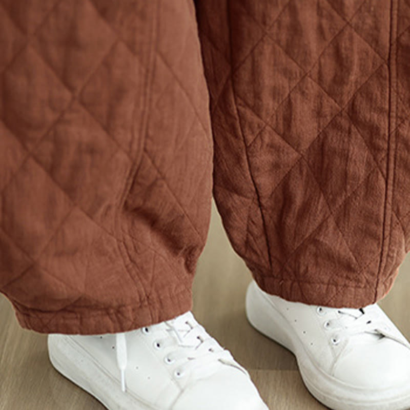 Pantalon en coton pour femme avec poches, motif diamant d'hiver Buddha Stones - image 7