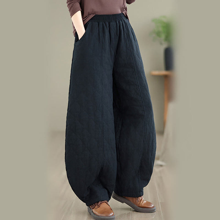 Pantalon en coton pour femme avec poches, motif diamant d'hiver Buddha Stones - image 16