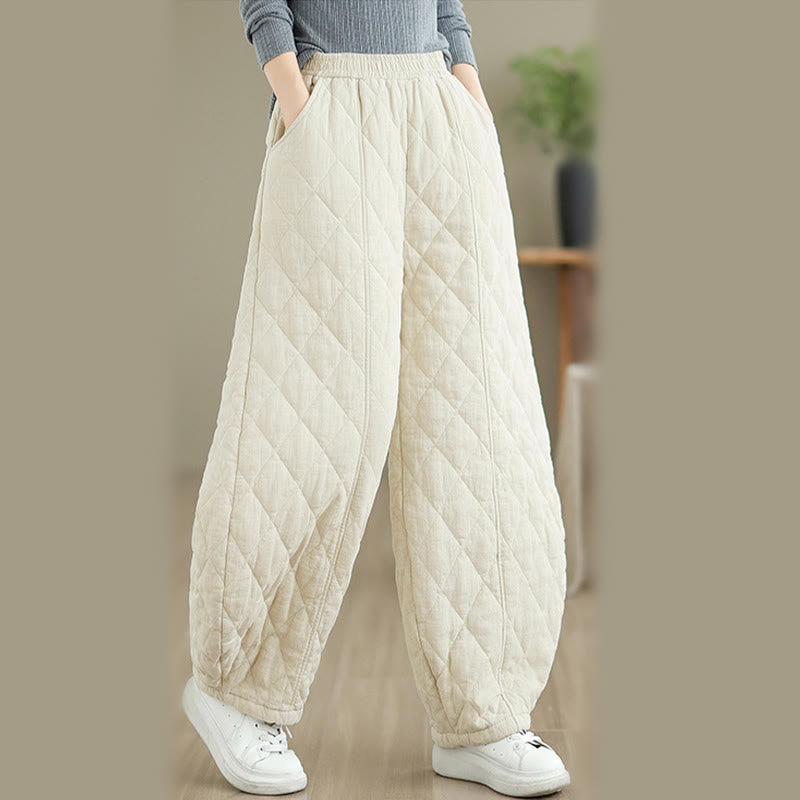 Pantalon en coton pour femme avec poches, motif diamant d'hiver Buddha Stones - image 10