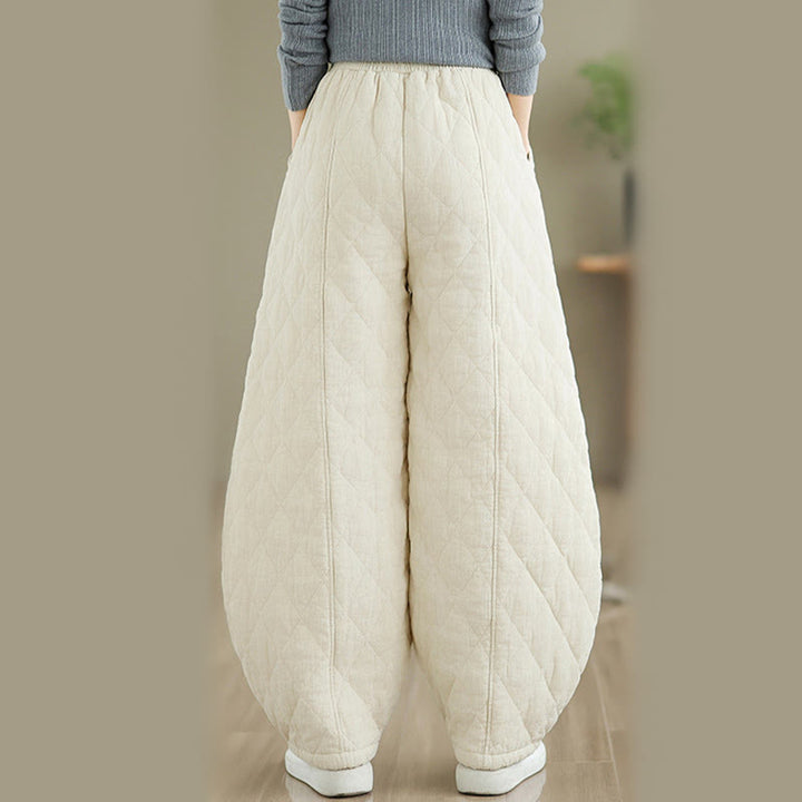 Pantalon en coton pour femme avec poches, motif diamant d'hiver Buddha Stones - image 12