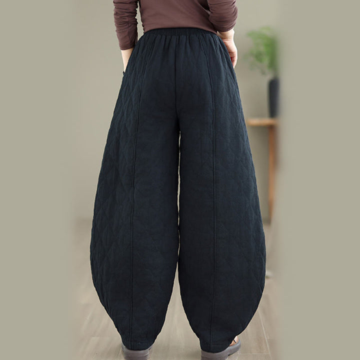 Pantalon en coton pour femme avec poches, motif diamant d'hiver Buddha Stones - image 17