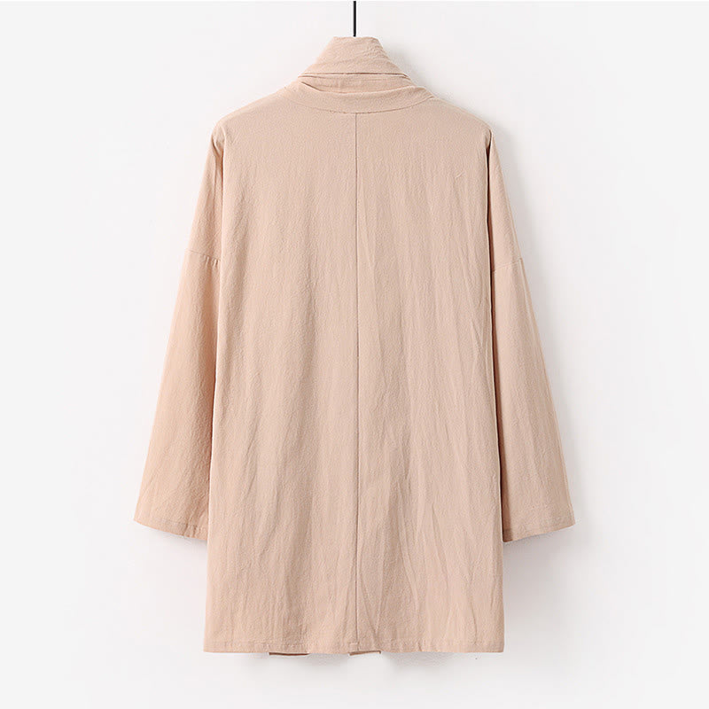 Kimono homme à manches longues, mi-long, ouvert sur le devant, couleur unie, motif Buddha Stones, printemps/automne - image 3