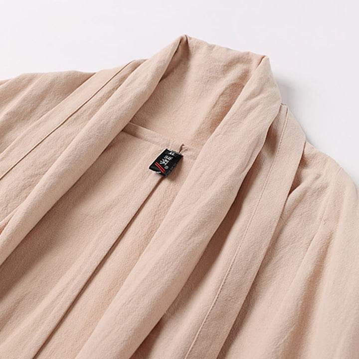 Kimono homme à manches longues, mi-long, ouvert sur le devant, couleur unie, motif Buddha Stones, printemps/automne - image 4