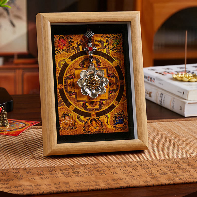 Buddha Stones, lingot d'or en forme de lotus, cadre photo Thangka, ornement de décoration intérieure - image 3