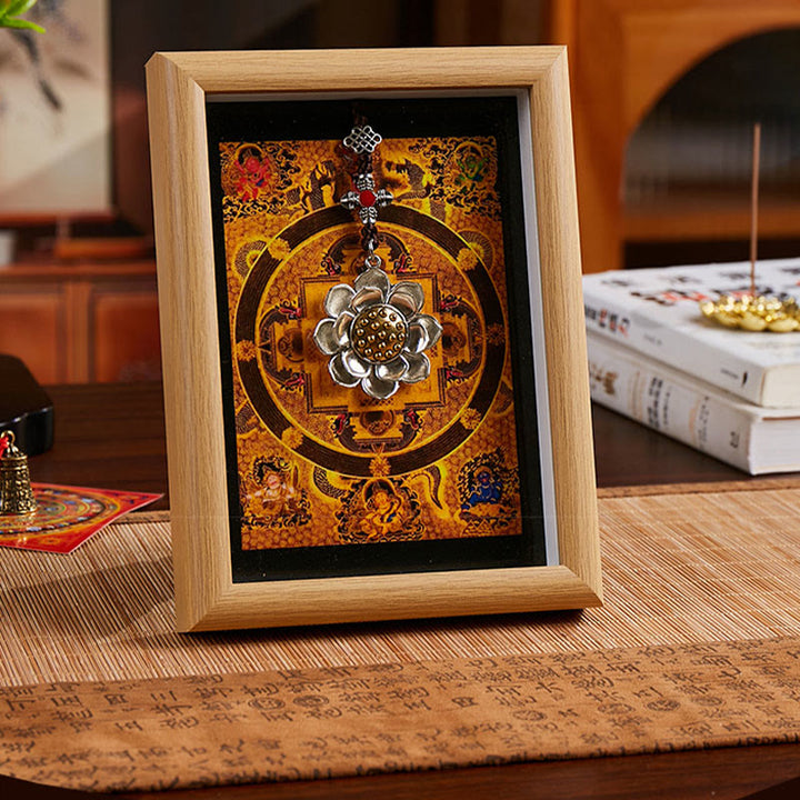 Buddha Stones, lingot d'or en forme de lotus, cadre photo Thangka, ornement de décoration intérieure - image 3