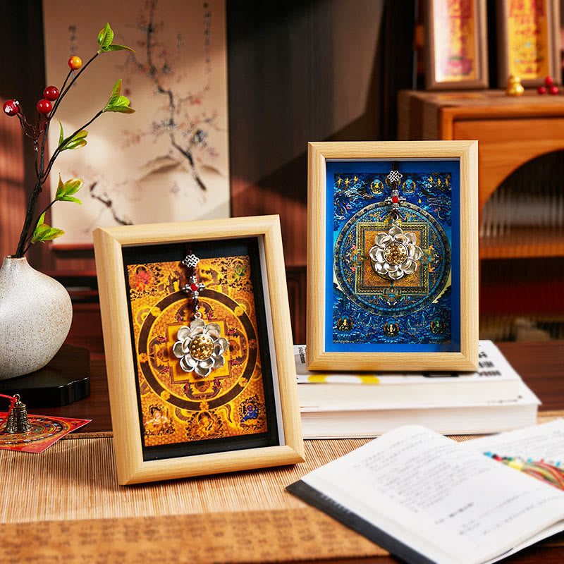 Buddha Stones, lingot d'or en forme de lotus, cadre photo Thangka, ornement de décoration intérieure - image 6