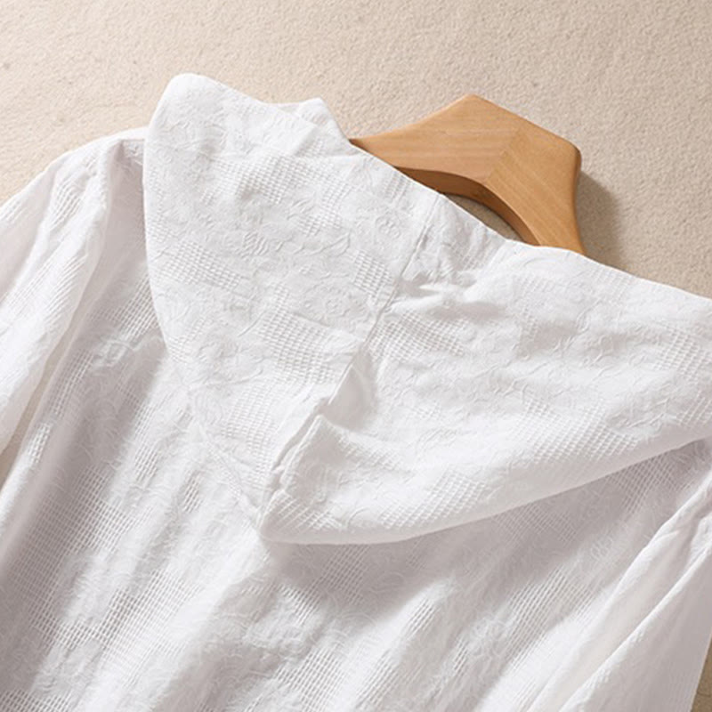 Sweat à capuche femme en coton à manches longues, motif jacquard et boutons, motif Buddha Stones, automne - image 22