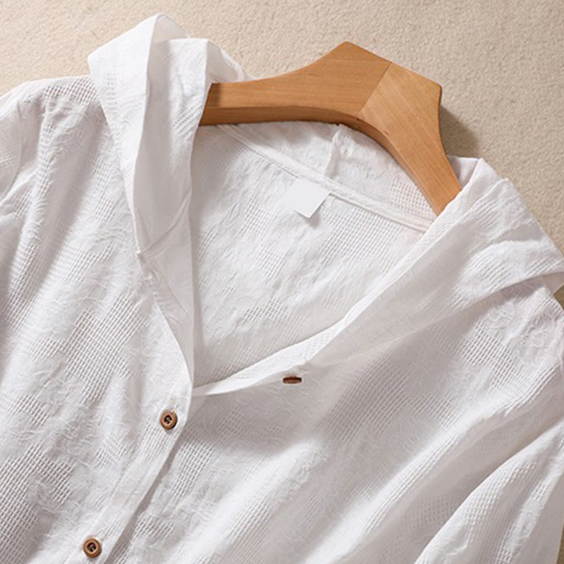 Sweat à capuche femme en coton à manches longues, motif jacquard et boutons, motif Buddha Stones, automne - image 20