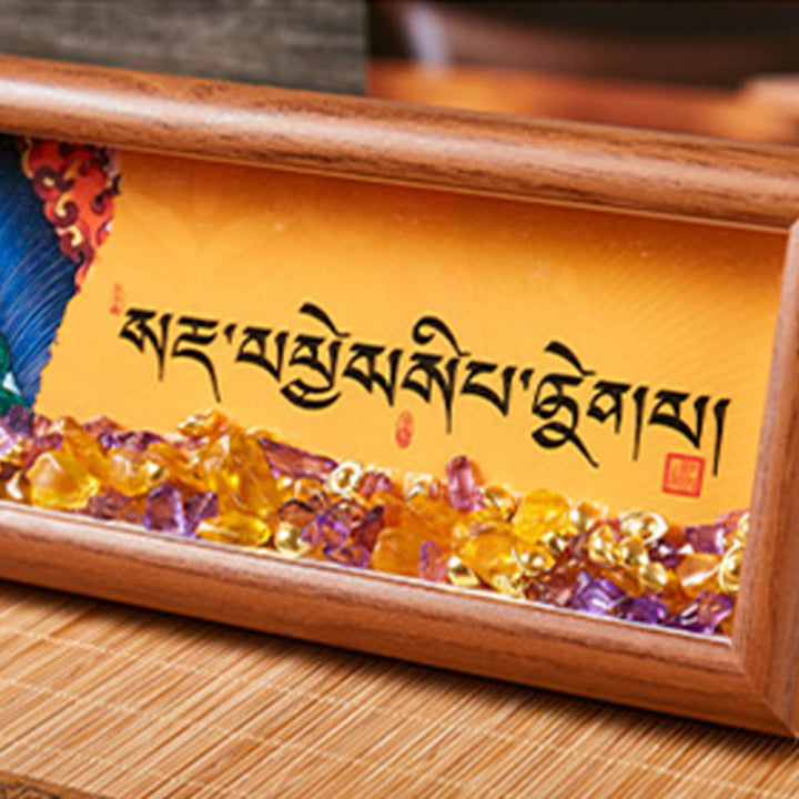 Buddha Stones Om Mani Padme Hum bouddha lingot doré Thangka, cadre Photo, ornement, décoration de maison - image 2