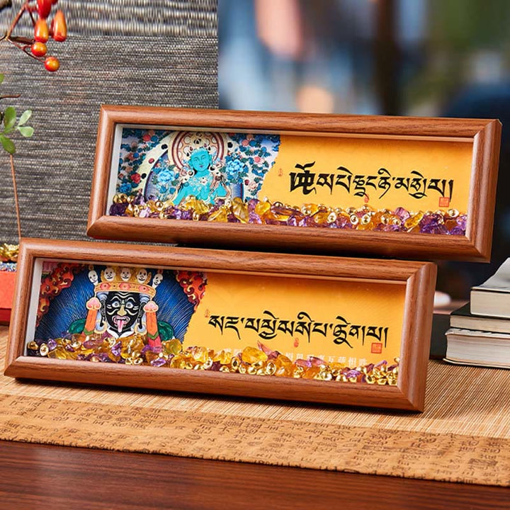 Buddha Stones Om Mani Padme Hum bouddha lingot doré Thangka, cadre Photo, ornement, décoration de maison - image 10